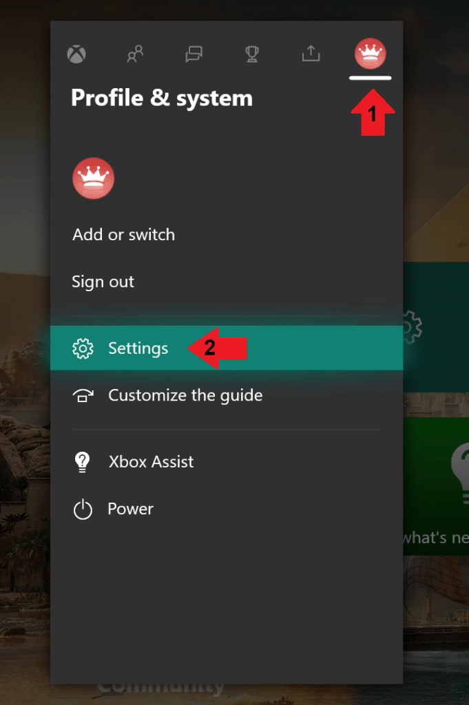 כניסה להגדרות - Settings בקונסולת Xbox One