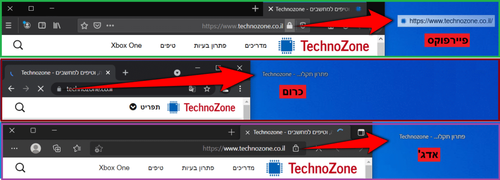 גרירת אתר אינטרנט לשולחן עבודה דרך אחד מהדפדפנים